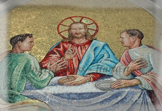 Mosaico Cena in Emmaus - Particolare 1