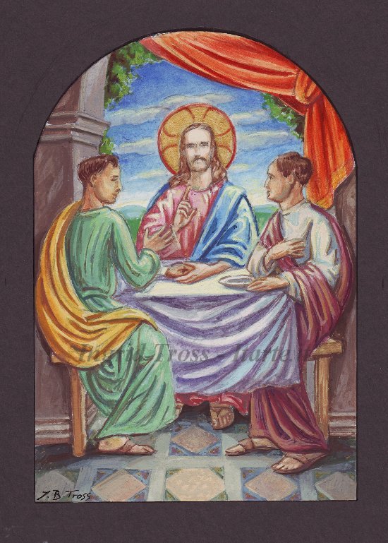 Mosaico Cena in Emmaus - Bozzetto