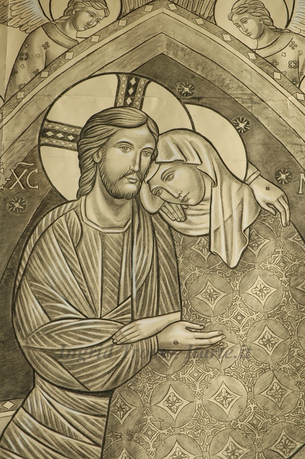 Mosaico Assunta - Particolare del Cartone 3