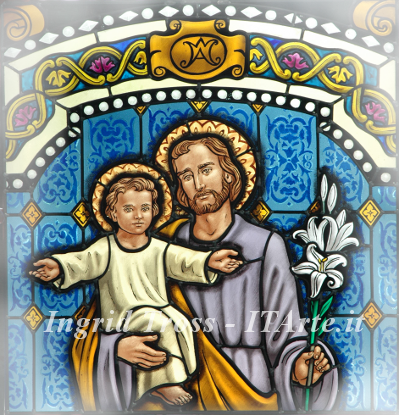 Vetrata San Giuseppe con Ges� Bambino - Particolare